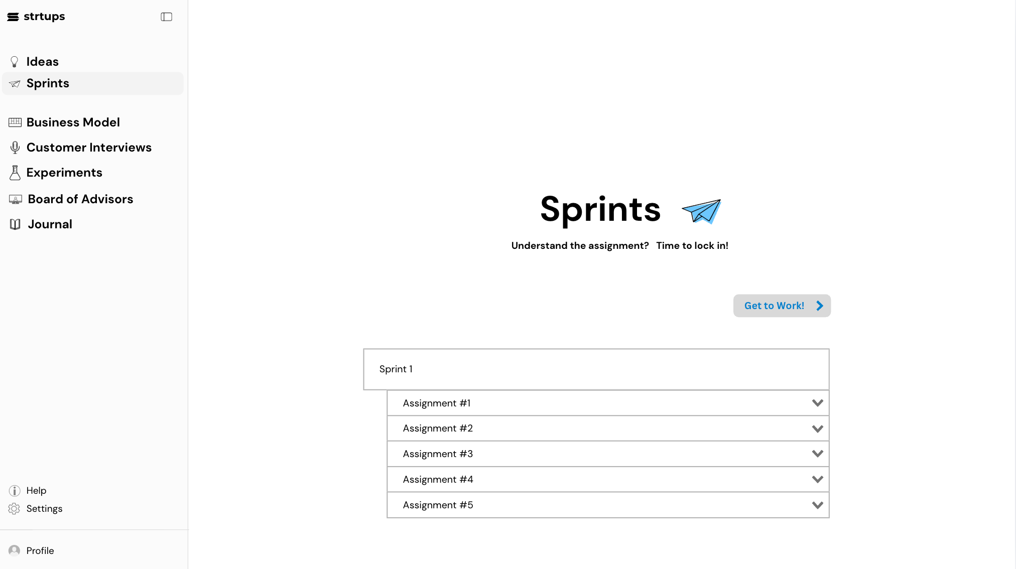 Strtups Courseware planning workflow